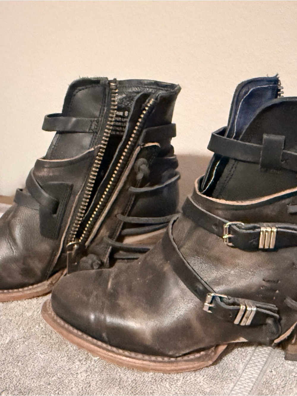 Women’s FreeBird Black Leather Ankle Boots